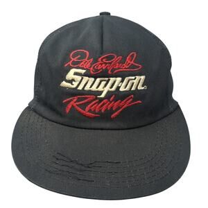Dale Earnhardt Snapback Hat Black Snap-On Racing Vintage Sports Image Made USA